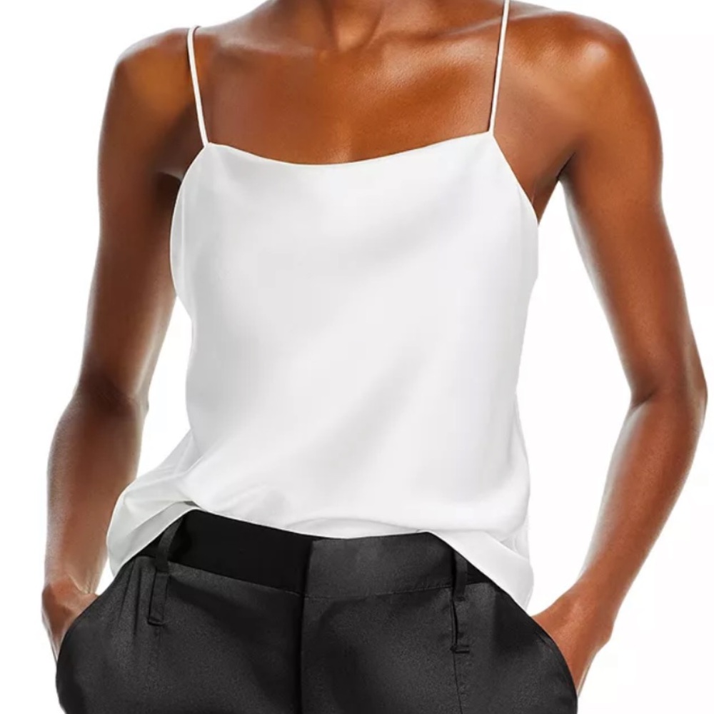 Alice + Olivia Harmon Drapey Slip Camisole Tank Off White size XL